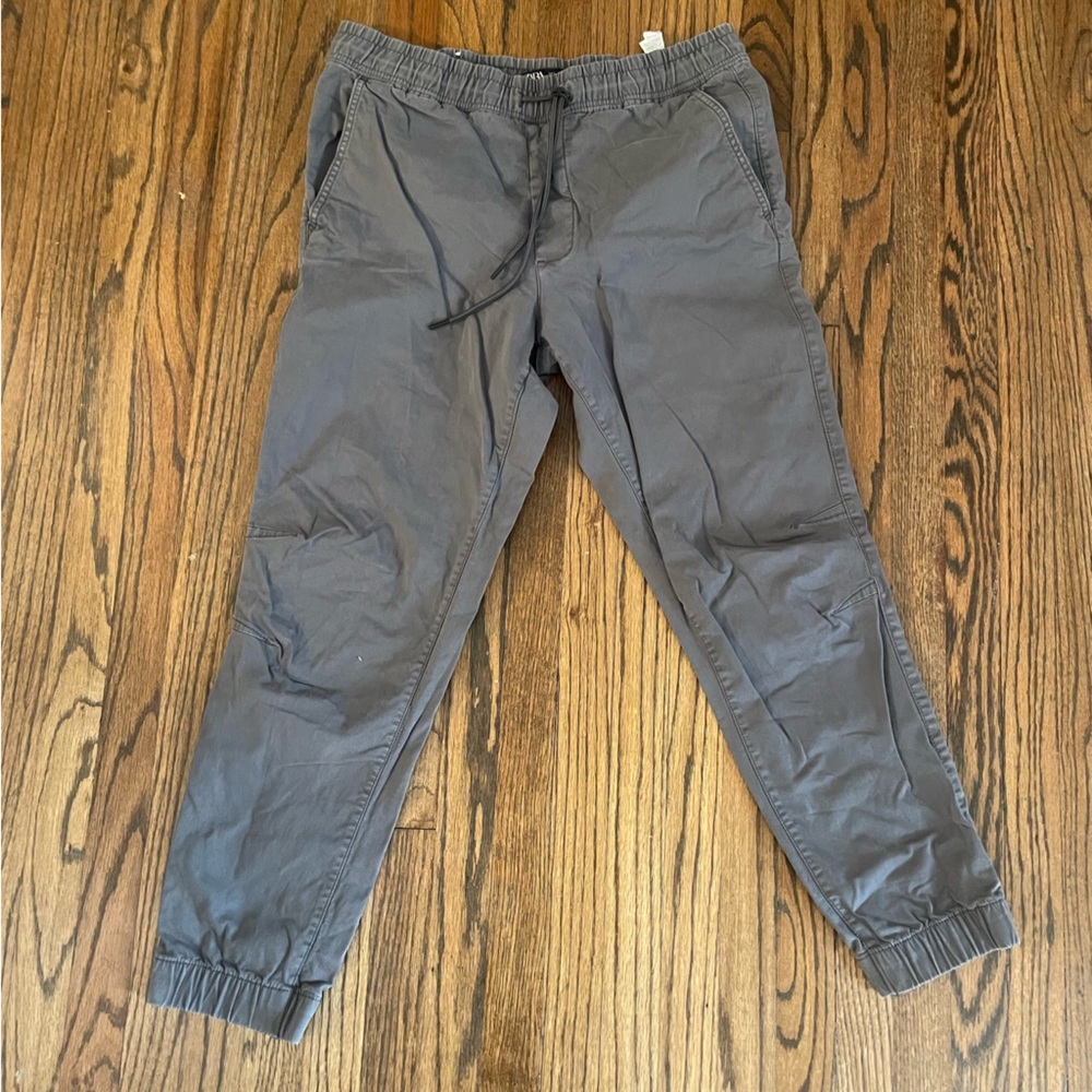 Zara Joggers Mens Large 34x27 Gray Canvas Drawstring Elastic Waist